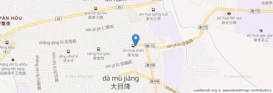 Mapa de ubicacion de 喜得三明治 en Tayvan, 臺南市, 新化區.