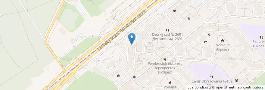 Mapa de ubicacion de Детский досуговый центр en Russia, Central Federal District, Moscow, South-Western Administrative Okrug, Tyoply Stan District.