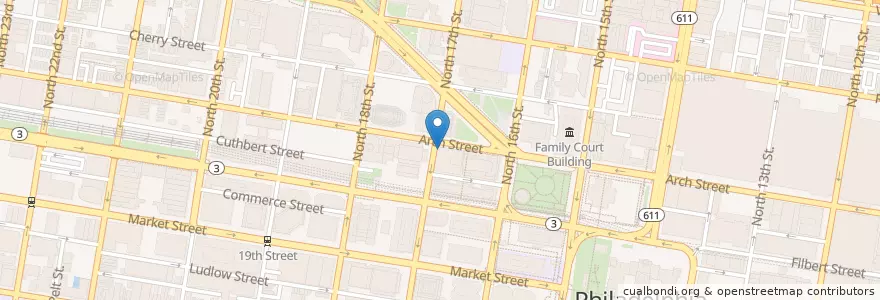 Mapa de ubicacion de Green Line Cafe en アメリカ合衆国, ペンシルベニア州, Philadelphia County, フィラデルフィア.