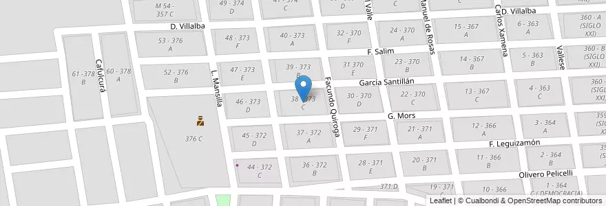 Mapa de ubicacion de 38 - 373 C en Arjantin, Salta, Capital, Municipio De Salta, Salta.