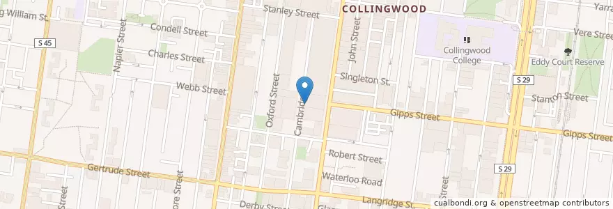 Mapa de ubicacion de Georgie's on Cambridge en オーストラリア, ビクトリア, City Of Yarra.
