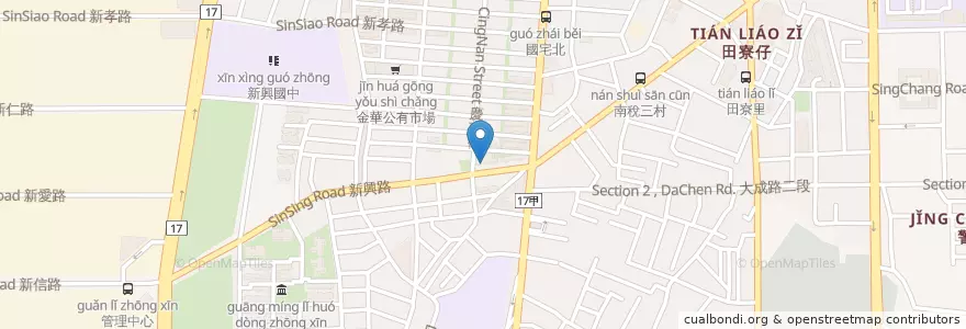 Mapa de ubicacion de 東海牙醫診所 en 臺灣, 臺南市, 南區.