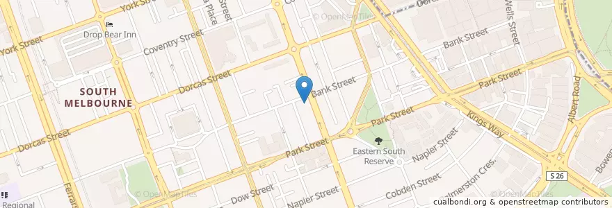 Mapa de ubicacion de Town Hall Hotel en Australië, Victoria, City Of Port Phillip.