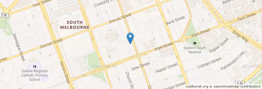 Mapa de ubicacion de Bendigo Bank en Australië, Victoria, City Of Port Phillip.
