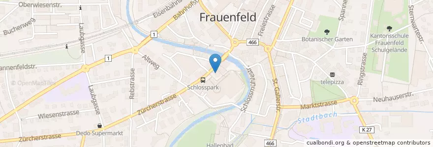 Mapa de ubicacion de UBS en Switzerland, Thurgau, Bezirk Frauenfeld, Frauenfeld.