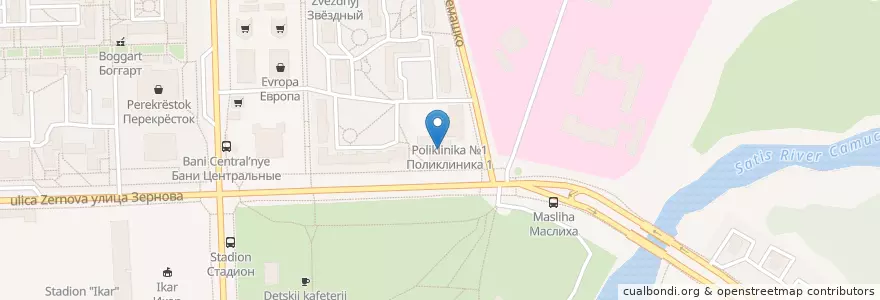 Mapa de ubicacion de Аптечный пункт №1 en 俄罗斯/俄羅斯, Приволжский Федеральный Округ, 下诺夫哥罗德州, Городской Округ Саров.
