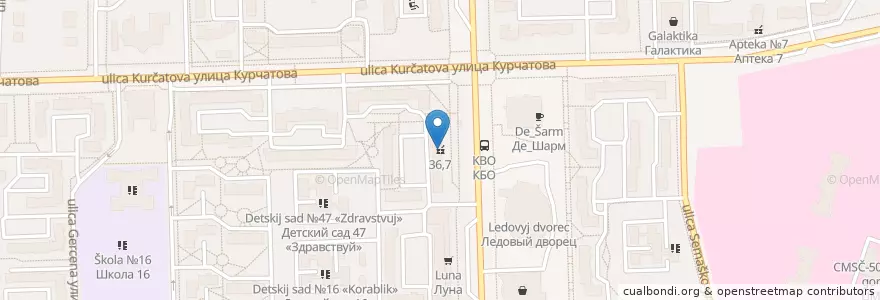 Mapa de ubicacion de 36,7 en Rusland, Приволжский Федеральный Округ, Нижегородская Область, Городской Округ Саров.