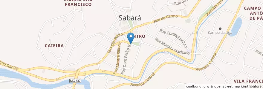 Mapa de ubicacion de Bar Oco II en ブラジル, 南東部地域, ミナス ジェライス, Região Geográfica Intermediária De Belo Horizonte, Região Metropolitana De Belo Horizonte, Microrregião Belo Horizonte, Sabará.