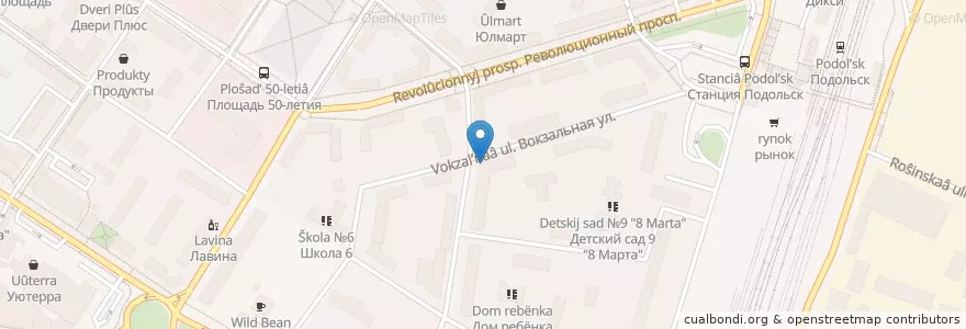 Mapa de ubicacion de Молочно-раздаточный пункт № 1 en Russia, Distretto Federale Centrale, Oblast' Di Mosca, Городской Округ Подольск.