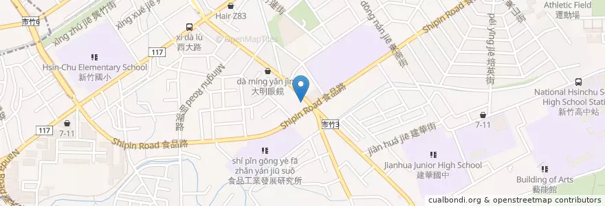 Mapa de ubicacion de 文化城牛肉麵 en Taiwán, Provincia De Taiwán, Hsinchu, 東區.