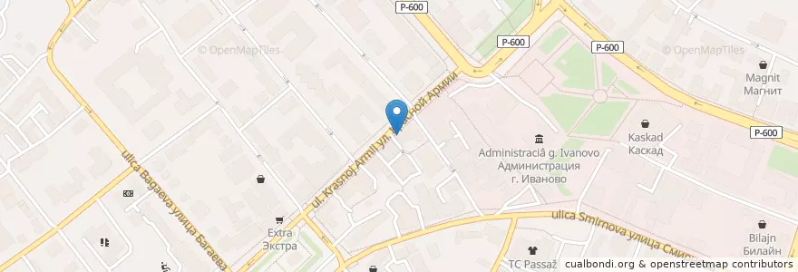 Mapa de ubicacion de Irish pub en Rusia, Distrito Federal Central, Óblast De Ivánovo, Ивановский Район, Городской Округ Иваново.
