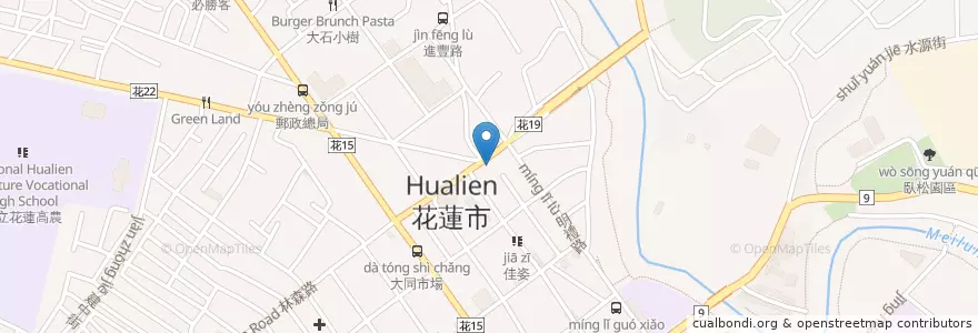 Mapa de ubicacion de 台北富邦商業銀行 en Taiwan, Provincia Di Taiwan, Contea Di Hualien, Hualien.