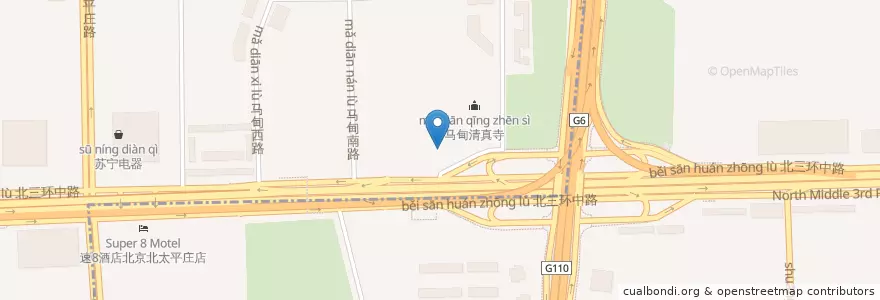 Mapa de ubicacion de 北京银行 en 中国, 北京市, 河北省, 西城区, 海淀区.