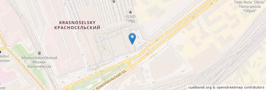Mapa de ubicacion de KFC en Rússia, Distrito Federal Central, Москва, Центральный Административный Округ, Красносельский Район.