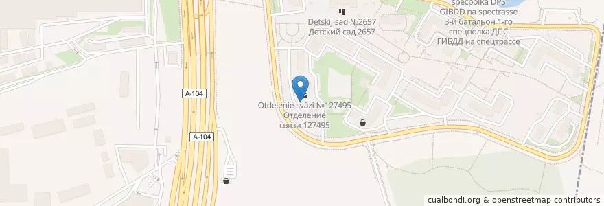 Mapa de ubicacion de Отделение связи №127495 en Russia, Central Federal District, Moscow, North-Eastern Administrative Okrug, Severny District.