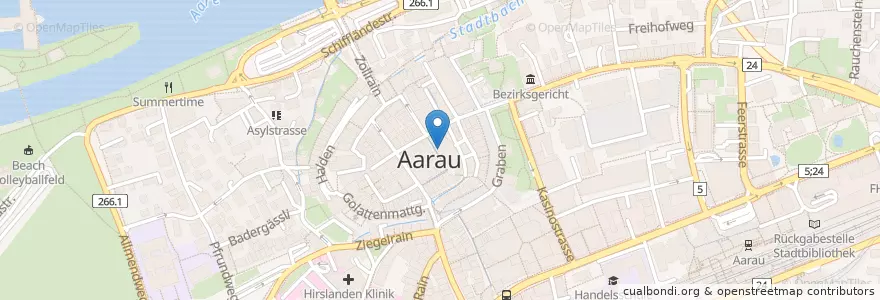 Mapa de ubicacion de Skinmed en Svizzera, Argovia, Bezirk Aarau, Aarau.
