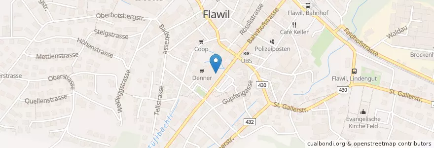 Mapa de ubicacion de Confiserie Dober en Svizzera, San Gallo, Wahlkreis Wil, Flawil.