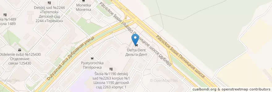 Mapa de ubicacion de Дельта-Дент en Rusia, Центральный Федеральный Округ, Москва, Северо-Западный Административный Округ, Район Митино.