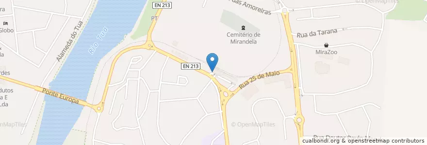 Mapa de ubicacion de Multibanco en البرتغال, المنطقة الشمالية (البرتغال), براغانزا, Terras De Trás-Os-Montes, Mirandela, Mirandela.