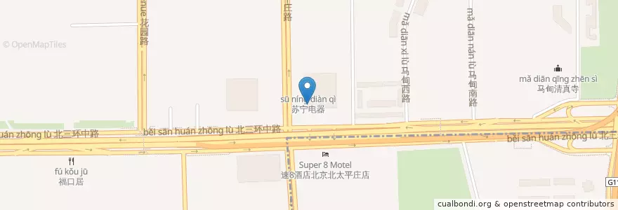 Mapa de ubicacion de 中国建设银行 en 中国, 北京市, 河北省, 海淀区.