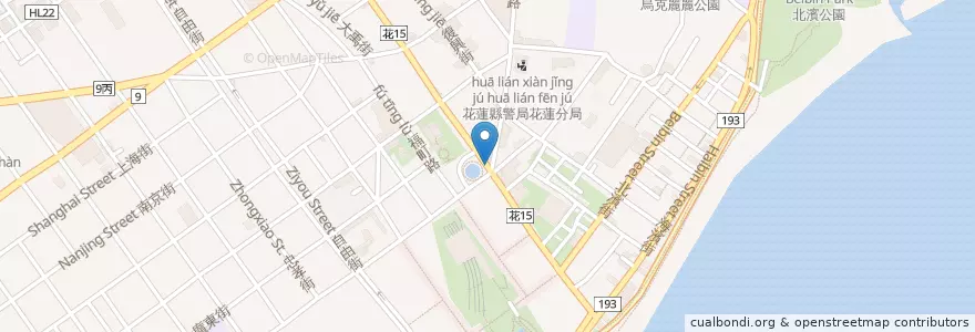 Mapa de ubicacion de 仙琪;友情 en تايوان, مقاطعة تايوان, هوالين, 花蓮市.
