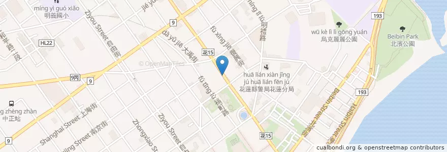 Mapa de ubicacion de 京湘排骨麵 en Taiwan, Provincia Di Taiwan, Contea Di Hualien, Hualien.