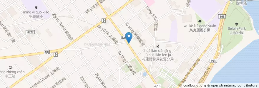 Mapa de ubicacion de 便當店＿ en تایوان, 臺灣省, هوالاین, 花蓮市.