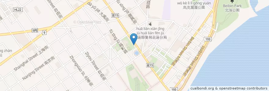 Mapa de ubicacion de 天生堂藥房 en 臺灣, 臺灣省, 花蓮縣, 花蓮市.