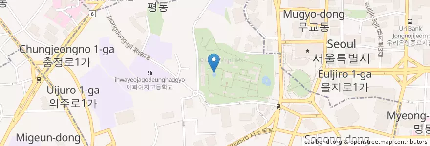 Mapa de ubicacion de 분수대 en Korea Selatan, 서울, 소공동.