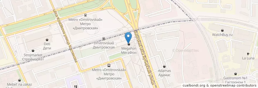 Mapa de ubicacion de Горздрав en Rusland, Centraal Federaal District, Moskou, Северный Административный Округ, Савёловский Район.
