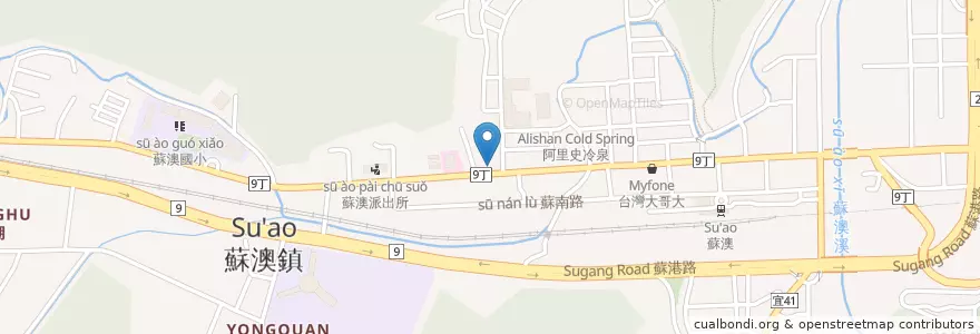 Mapa de ubicacion de 中油直營 en Taiwán, Provincia De Taiwán, 宜蘭縣, Su-Ao.