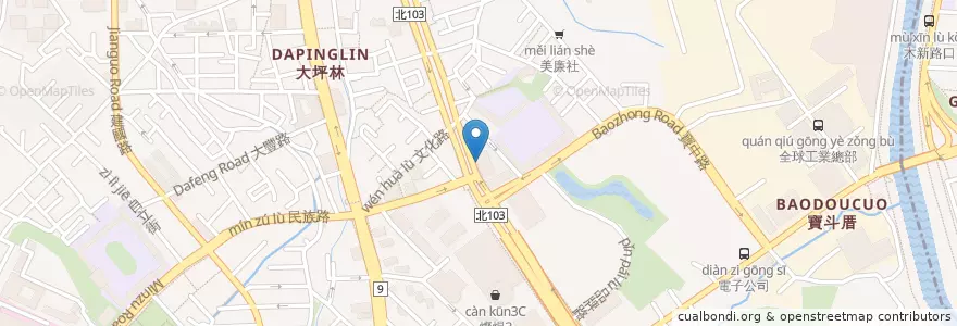 Mapa de ubicacion de 第一商業銀行 en Taiwan, 新北市, 新店區.