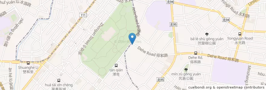 Mapa de ubicacion de 紅牛碳烤牛排 en 臺灣, 新北市, 永和區.