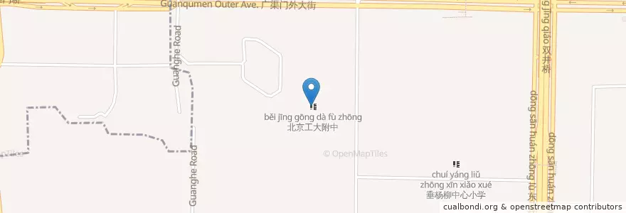 Mapa de ubicacion de 北京工大附中 en چین, پکن, هبئی, 朝阳区 / Chaoyang.