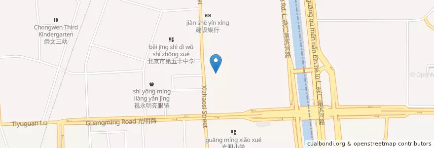 Mapa de ubicacion de 板厂小学 en China, Beijing, Hebei, Dongcheng District.