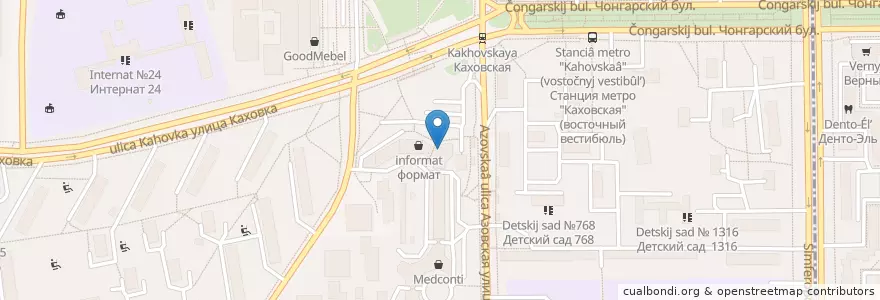 Mapa de ubicacion de Русский Стандарт en Rusland, Centraal Federaal District, Moskou, Юго-Западный Административный Округ, Район Зюзино.