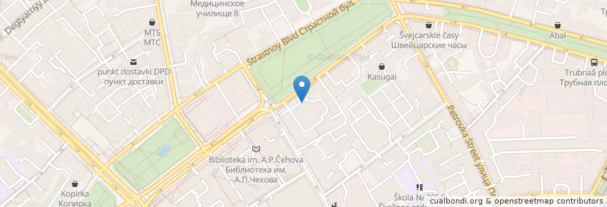 Mapa de ubicacion de Starlite en Rusia, Distrito Federal Central, Москва, Distrito Administrativo Central, Тверской Район.