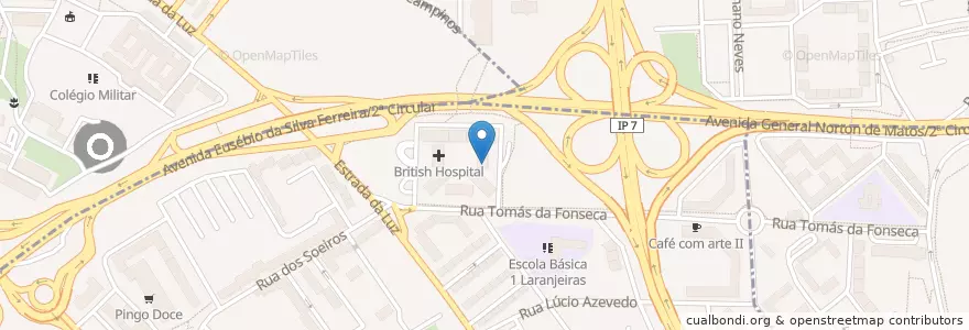Mapa de ubicacion de Hospital da Luz Torres de Lisboa en Portugal, Área Metropolitana De Lisboa, Lissabon, Grande Lisboa, Lissabon.