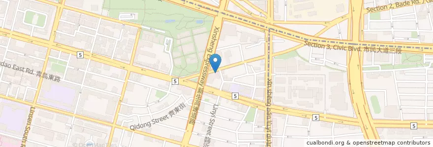 Mapa de ubicacion de 義麵坊華山小酒吧 en Taïwan, Nouveau Taipei, Taipei, 中正區.