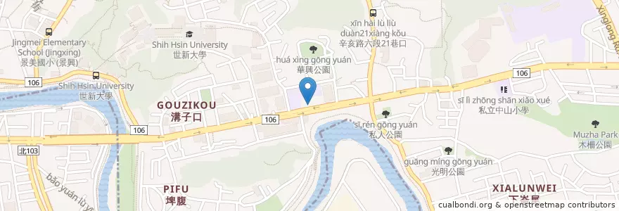 Mapa de ubicacion de 八方雲集 en Taïwan, Nouveau Taipei, Taipei, District De Wenshan.