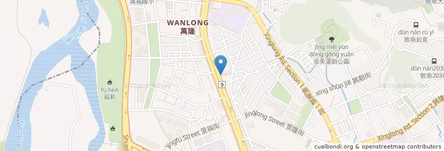 Mapa de ubicacion de 上海商業儲蓄銀行 en 台湾, 新北市, 台北市, 文山区.