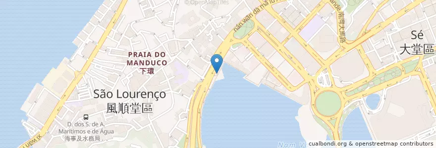 Mapa de ubicacion de 南灣湖E區商舖公廁 Lojas da Zona E do Lago Nam Van en China, Macau, Guangdong, Municipality Of Macau, Zhuhai City, Xiangzhou District.