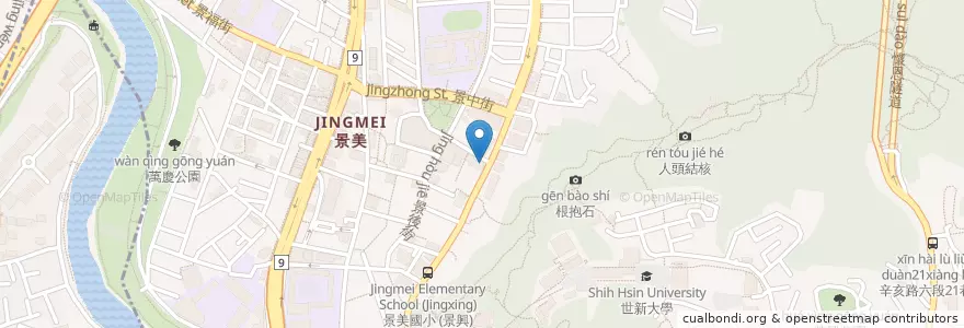 Mapa de ubicacion de 臺灣土地銀行 en 타이완, 신베이 시, 타이베이시, 원산 구.