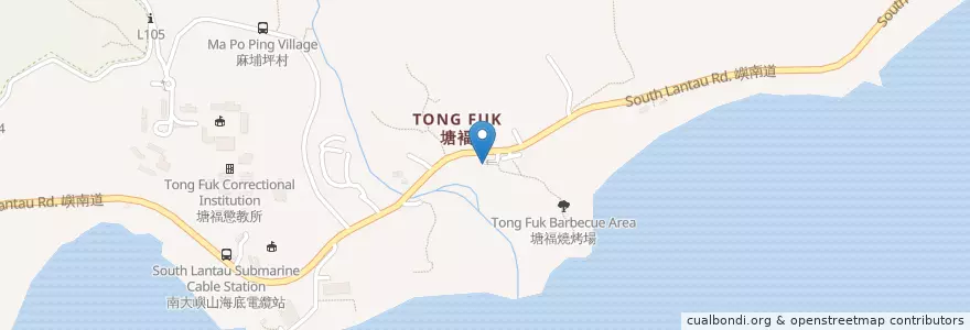 Mapa de ubicacion de 塘福巴士總站 Tong Fuk Bus Terminus en Çin, Hong Kong, Guangdong, Yeni Bölgeler, 離島區 Islands District.