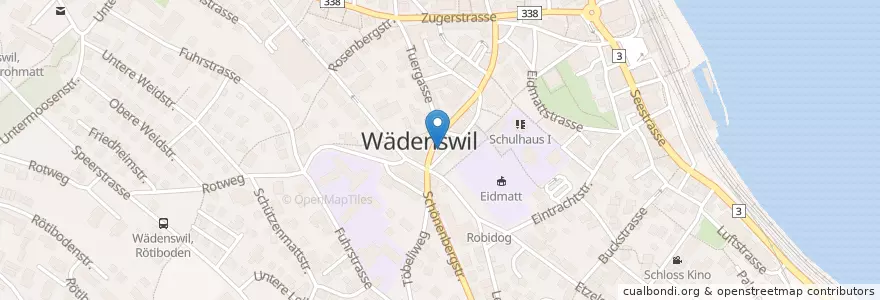 Mapa de ubicacion de Stadtbibliothek Wädenswil en Suiza, Zúrich, Bezirk Horgen, Wädenswil.