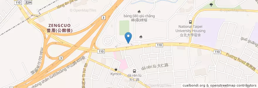 Mapa de ubicacion de 臺北大學運動場地下停車場 en Taiwan, Nuova Taipei, Sanxia.
