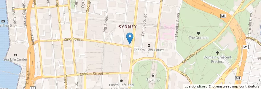Mapa de ubicacion de NAB en オーストラリア, ニューサウスウェールズ, Council Of The City Of Sydney, Sydney.