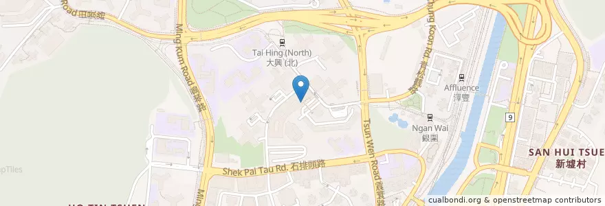 Mapa de ubicacion de Tai Hing Post Office en China, Hong Kong, Guangdong, New Territories, Tuen Mun District.
