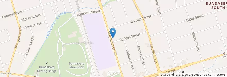 Mapa de ubicacion de Riot Cafe en Australië, Queensland, Bundaberg Region.