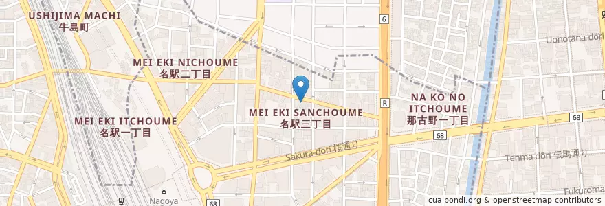 Mapa de ubicacion de pepe en Japan, Präfektur Aichi, 名古屋市, 中村区.